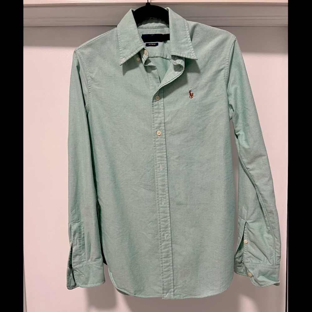 Ralph Lauren Polo light green womens fitted Oxford size small